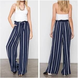 5 for $25| Rails Rooney Admiral Navy and White Stripe Paper Bag Pants NWT